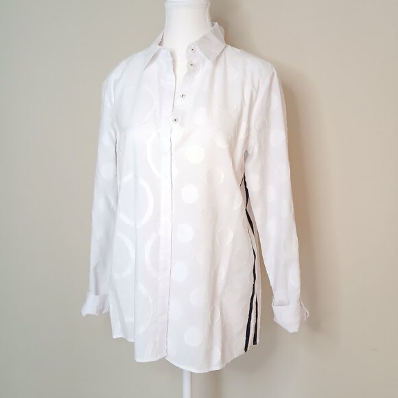 Gerry Weber Tops - NWOT Gerry Weber Textured Patterned Tuxedo Style Blouse Size 6
